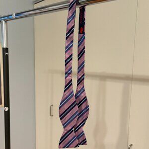 Rooster Silk Blue & Pink Adjustable Bow Tie